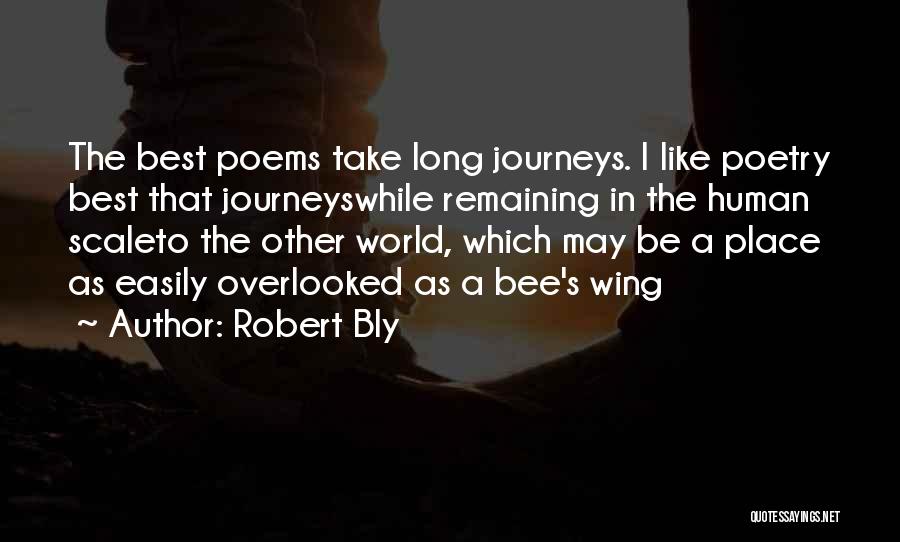 Robert Bly Quotes: The Best Poems Take Long Journeys. I Like Poetry Best That Journeyswhile Remaining In The Human Scaleto The Other World,