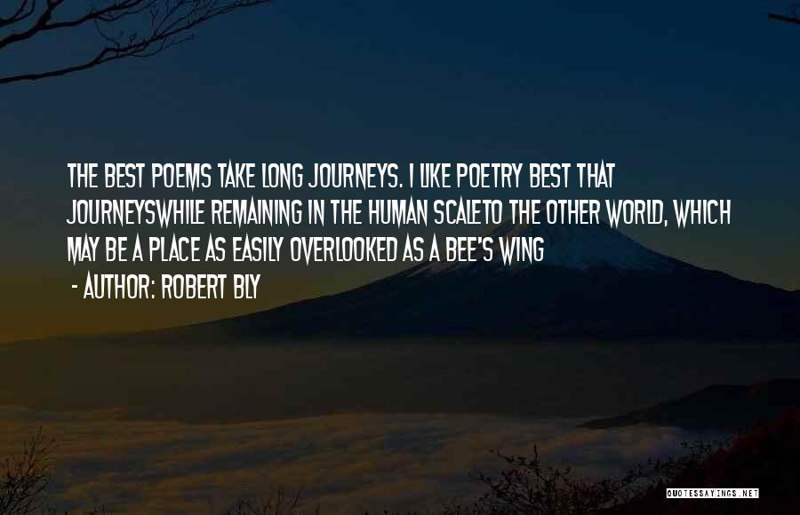 Robert Bly Quotes: The Best Poems Take Long Journeys. I Like Poetry Best That Journeyswhile Remaining In The Human Scaleto The Other World,