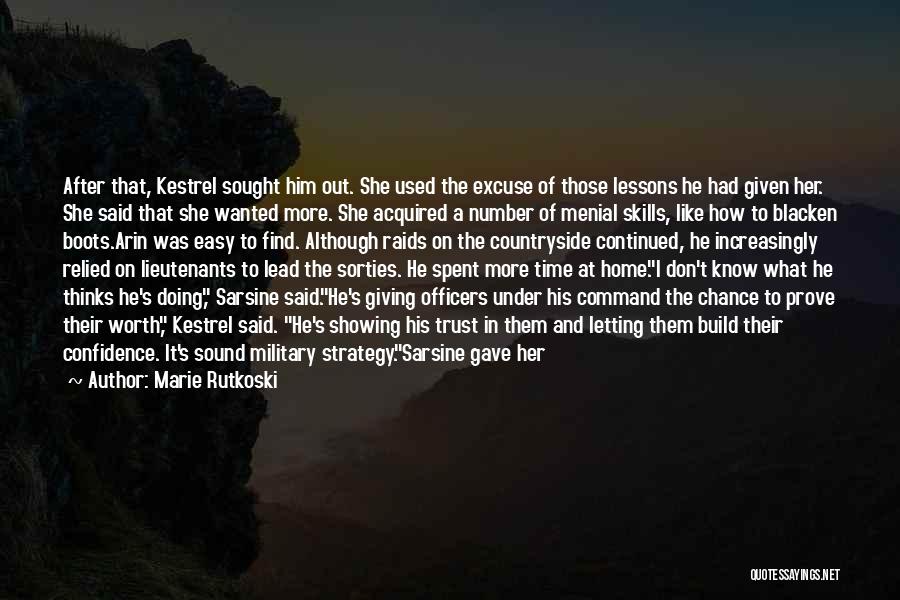 Marie Rutkoski Quotes: After That, Kestrel Sought Him Out. She Used The Excuse Of Those Lessons He Had Given Her. She Said That