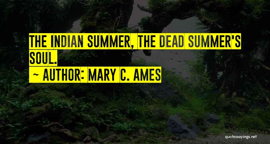 Mary C. Ames Quotes: The Indian Summer, The Dead Summer's Soul.