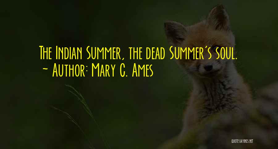 Mary C. Ames Quotes: The Indian Summer, The Dead Summer's Soul.
