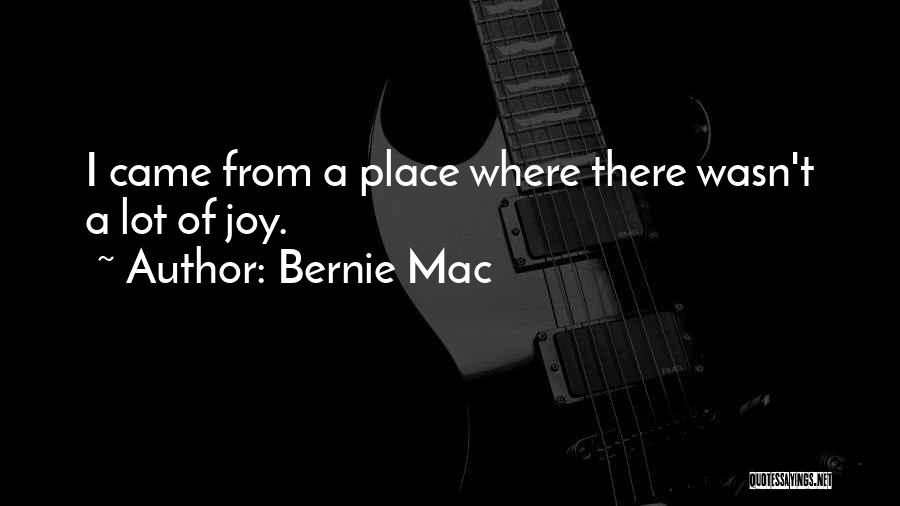 Bernie Mac Quotes: I Came From A Place Where There Wasn't A Lot Of Joy.