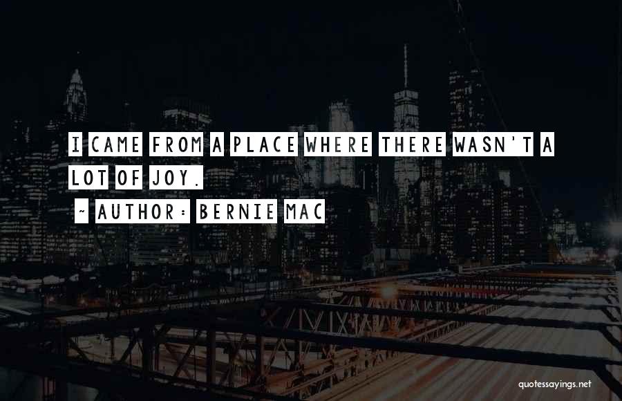 Bernie Mac Quotes: I Came From A Place Where There Wasn't A Lot Of Joy.