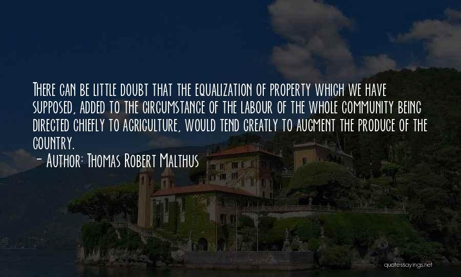 Thomas Robert Malthus Quotes: There Can Be Little Doubt That The Equalization Of Property Which We Have Supposed, Added To The Circumstance Of The