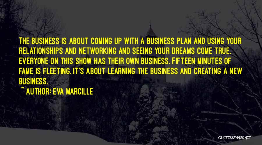 Eva Marcille Quotes: The Business Is About Coming Up With A Business Plan And Using Your Relationships And Networking And Seeing Your Dreams