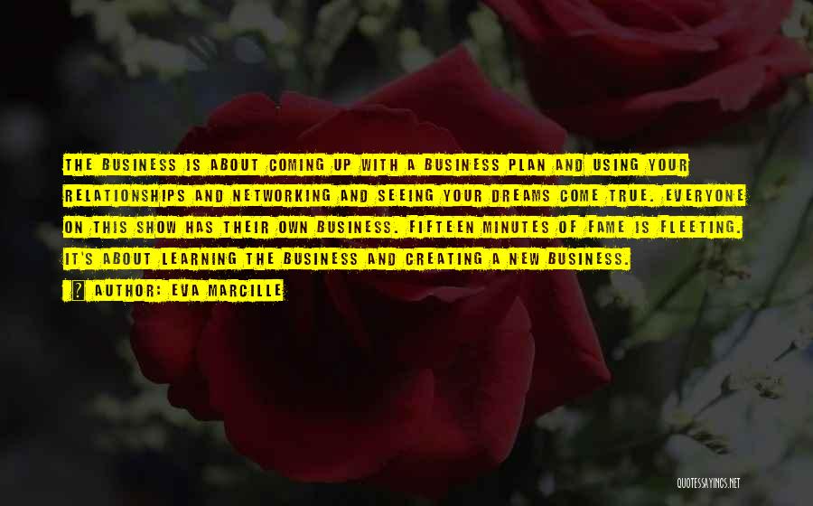 Eva Marcille Quotes: The Business Is About Coming Up With A Business Plan And Using Your Relationships And Networking And Seeing Your Dreams