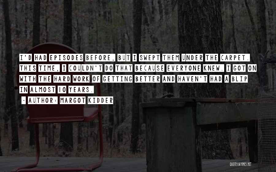 Margot Kidder Quotes: I'd Had Episodes Before, But I Swept Them Under The Carpet. This Time, I Couldn't Do That Because Everyone Knew.
