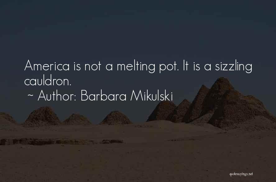 Barbara Mikulski Quotes: America Is Not A Melting Pot. It Is A Sizzling Cauldron.