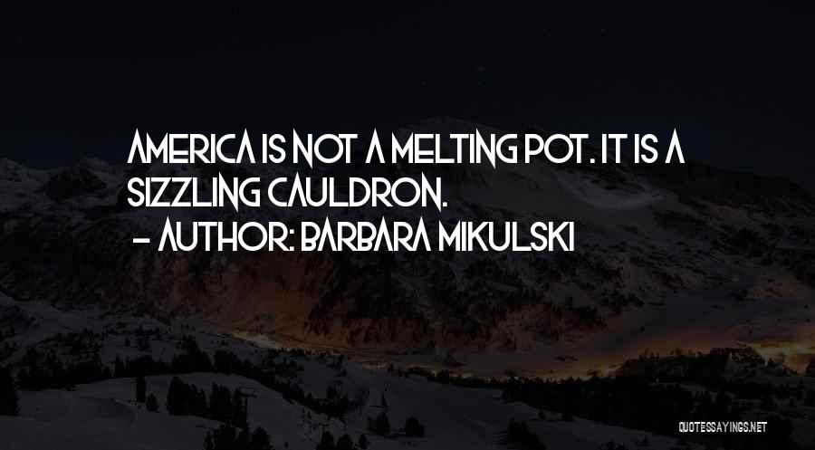 Barbara Mikulski Quotes: America Is Not A Melting Pot. It Is A Sizzling Cauldron.