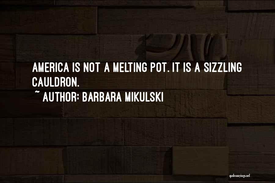 Barbara Mikulski Quotes: America Is Not A Melting Pot. It Is A Sizzling Cauldron.