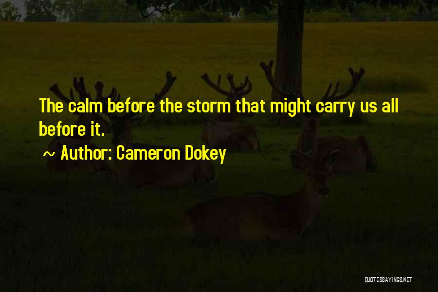 Cameron Dokey Quotes: The Calm Before The Storm That Might Carry Us All Before It.