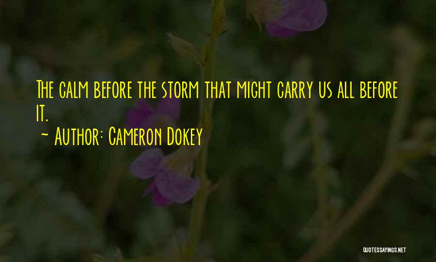 Cameron Dokey Quotes: The Calm Before The Storm That Might Carry Us All Before It.