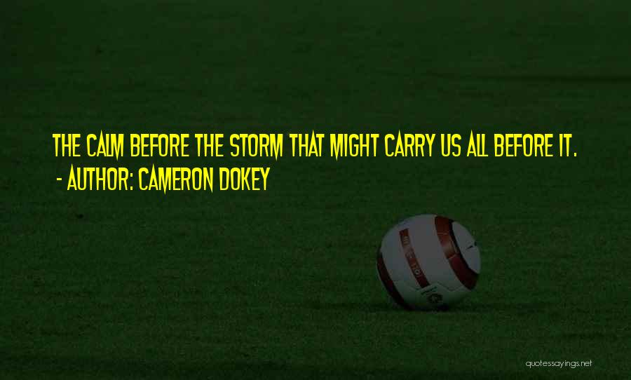 Cameron Dokey Quotes: The Calm Before The Storm That Might Carry Us All Before It.