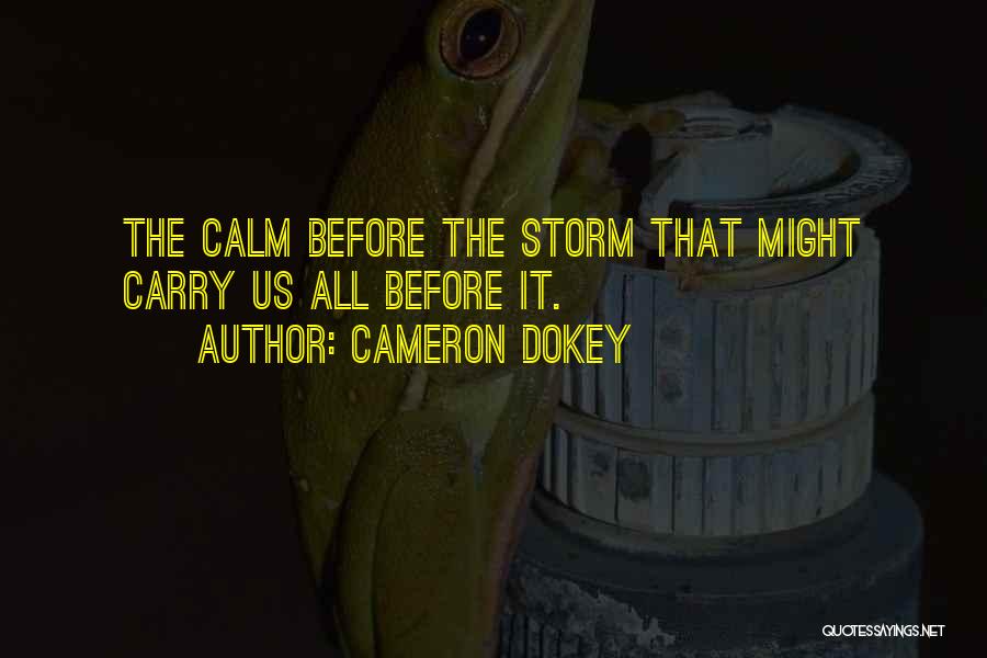 Cameron Dokey Quotes: The Calm Before The Storm That Might Carry Us All Before It.