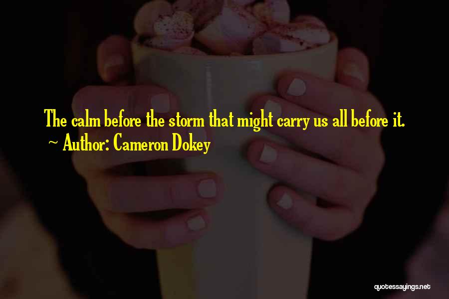 Cameron Dokey Quotes: The Calm Before The Storm That Might Carry Us All Before It.