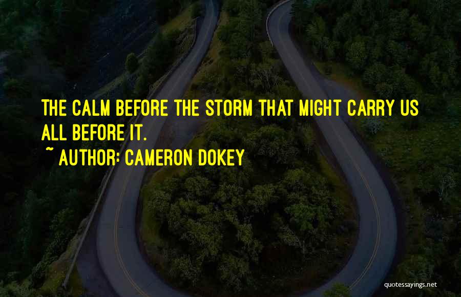 Cameron Dokey Quotes: The Calm Before The Storm That Might Carry Us All Before It.