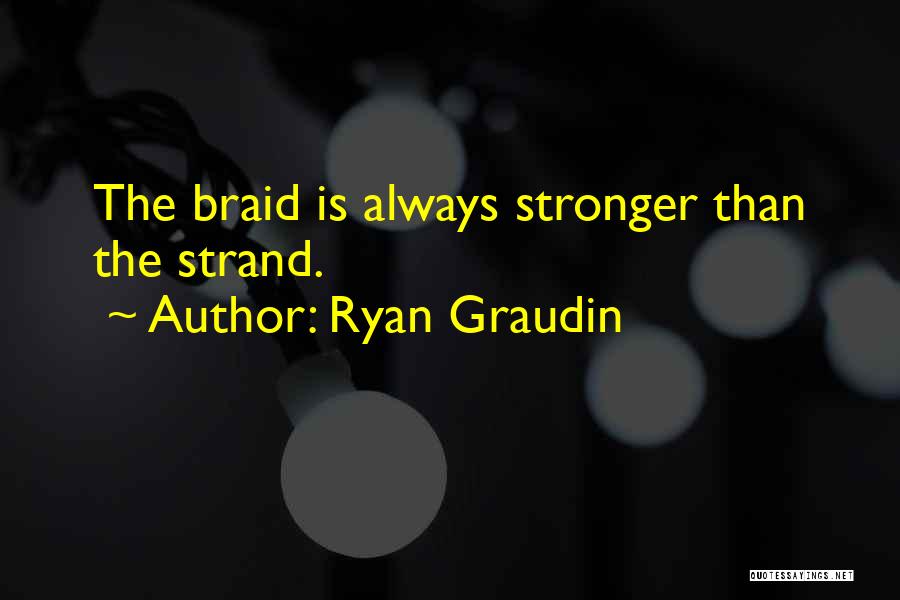 Ryan Graudin Quotes: The Braid Is Always Stronger Than The Strand.
