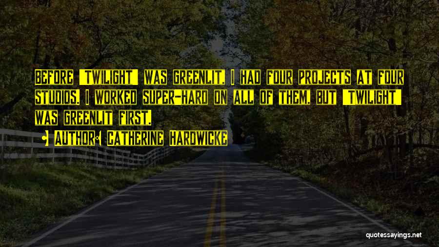 Catherine Hardwicke Quotes: Before 'twilight' Was Greenlit, I Had Four Projects At Four Studios. I Worked Super-hard On All Of Them, But 'twilight'