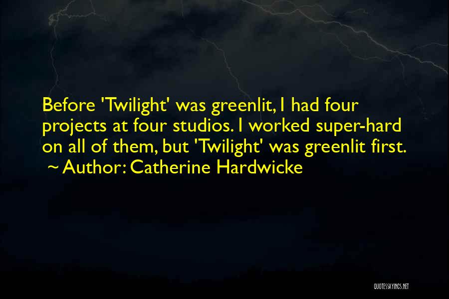 Catherine Hardwicke Quotes: Before 'twilight' Was Greenlit, I Had Four Projects At Four Studios. I Worked Super-hard On All Of Them, But 'twilight'