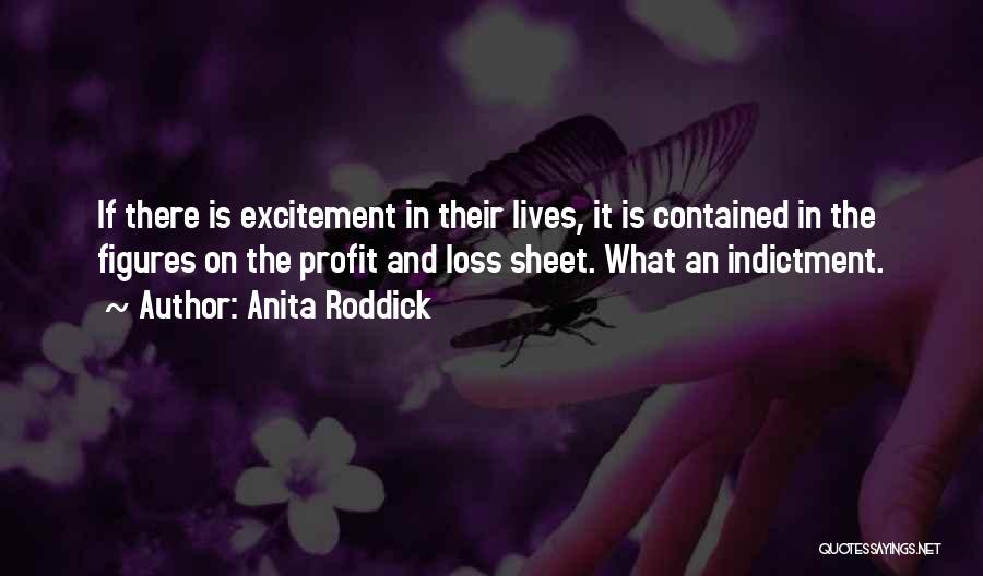 Anita Roddick Quotes: If There Is Excitement In Their Lives, It Is Contained In The Figures On The Profit And Loss Sheet. What