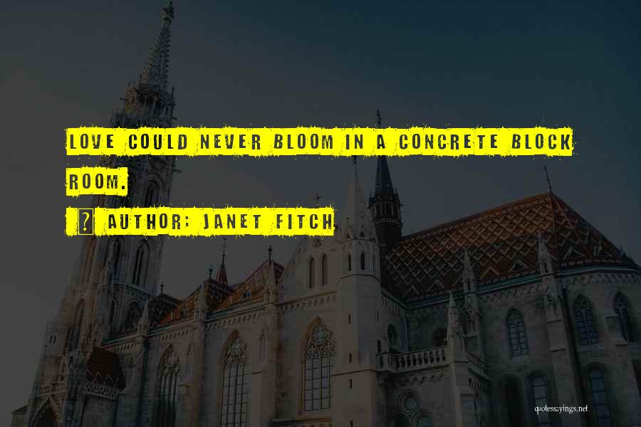 Janet Fitch Quotes: Love Could Never Bloom In A Concrete Block Room.