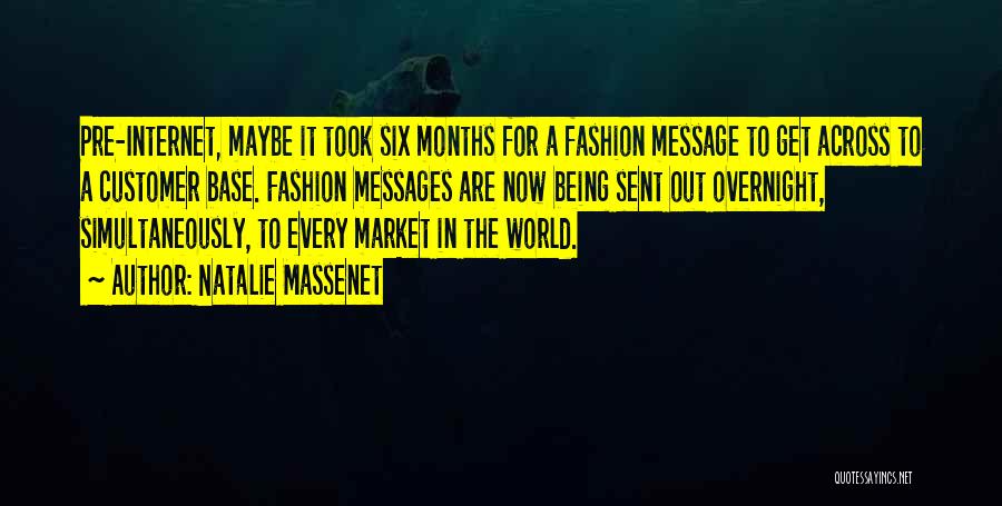 Natalie Massenet Quotes: Pre-internet, Maybe It Took Six Months For A Fashion Message To Get Across To A Customer Base. Fashion Messages Are