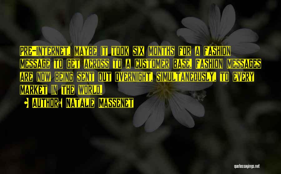 Natalie Massenet Quotes: Pre-internet, Maybe It Took Six Months For A Fashion Message To Get Across To A Customer Base. Fashion Messages Are