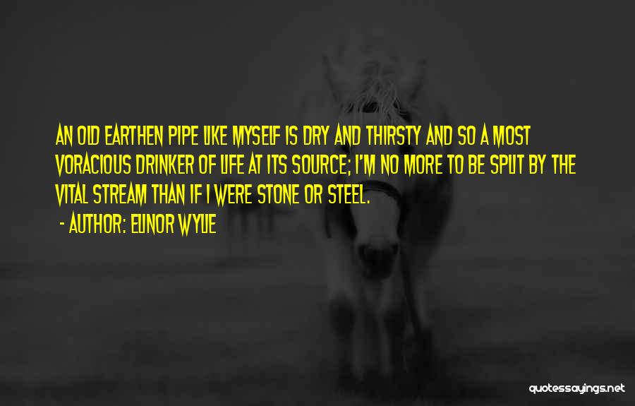 Elinor Wylie Quotes: An Old Earthen Pipe Like Myself Is Dry And Thirsty And So A Most Voracious Drinker Of Life At Its