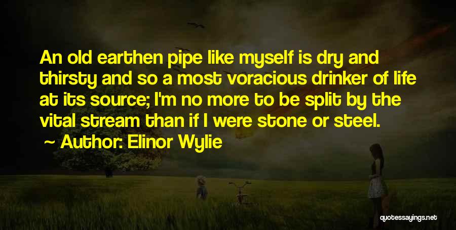 Elinor Wylie Quotes: An Old Earthen Pipe Like Myself Is Dry And Thirsty And So A Most Voracious Drinker Of Life At Its