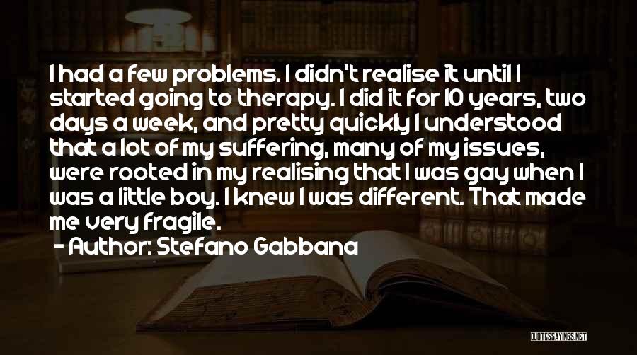 Stefano Gabbana Quotes: I Had A Few Problems. I Didn't Realise It Until I Started Going To Therapy. I Did It For 10