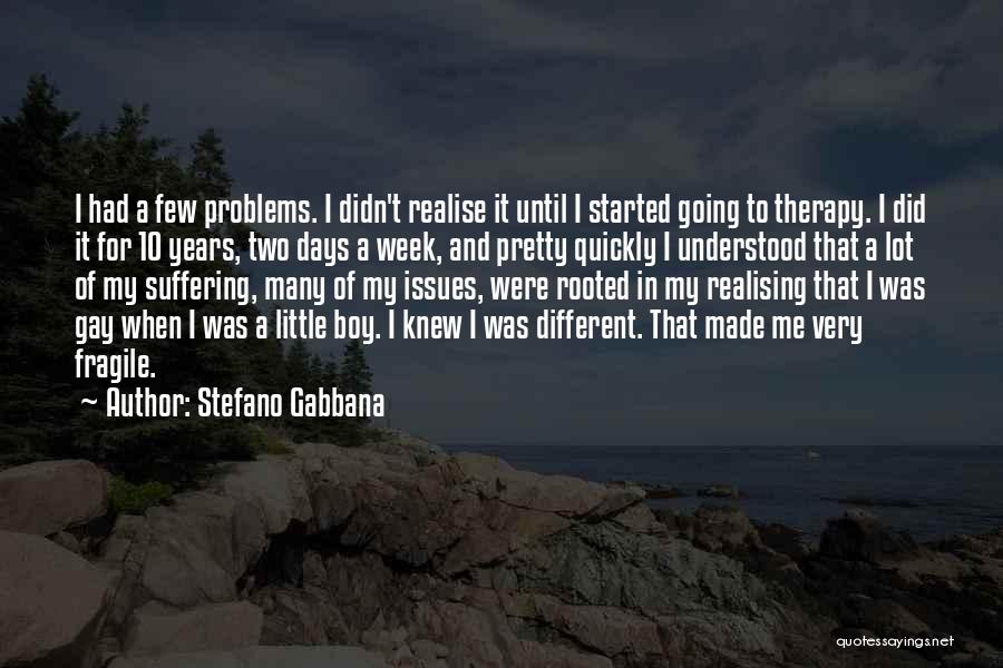 Stefano Gabbana Quotes: I Had A Few Problems. I Didn't Realise It Until I Started Going To Therapy. I Did It For 10