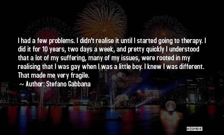 Stefano Gabbana Quotes: I Had A Few Problems. I Didn't Realise It Until I Started Going To Therapy. I Did It For 10