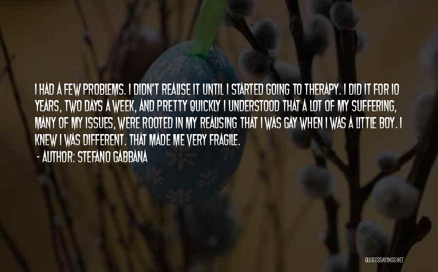Stefano Gabbana Quotes: I Had A Few Problems. I Didn't Realise It Until I Started Going To Therapy. I Did It For 10