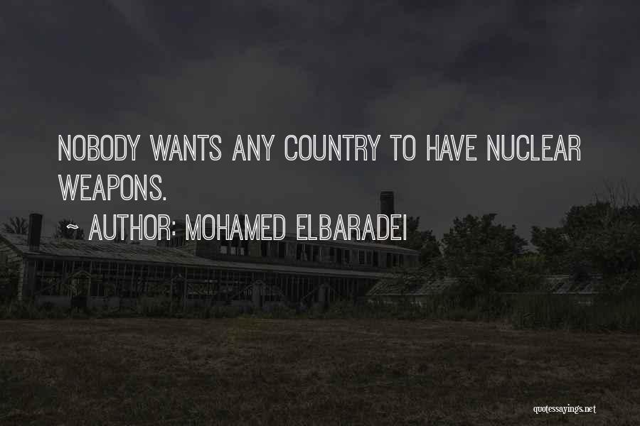 Mohamed ElBaradei Quotes: Nobody Wants Any Country To Have Nuclear Weapons.
