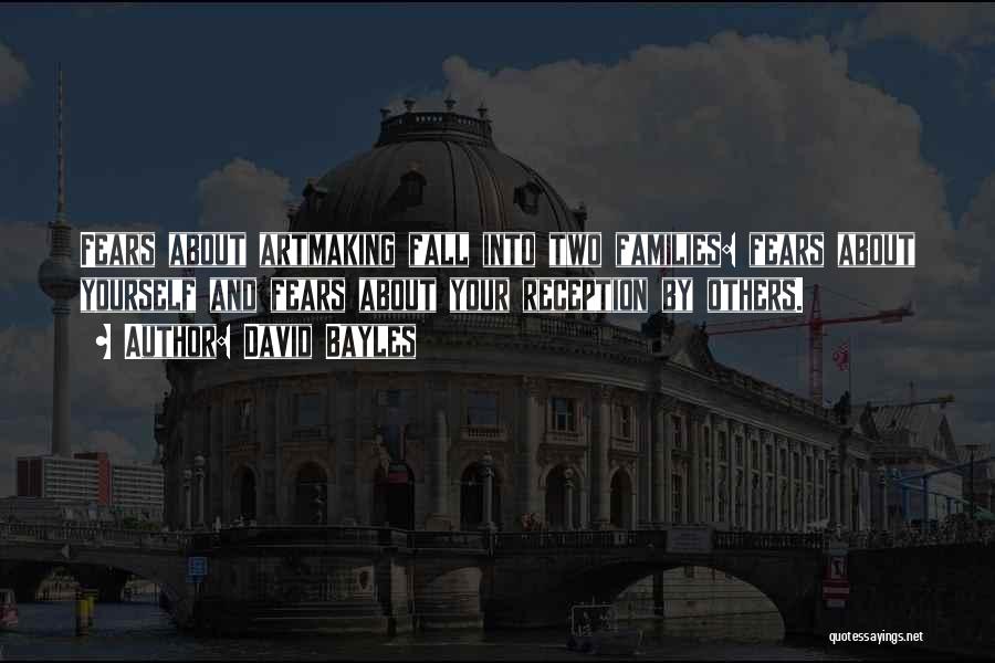 David Bayles Quotes: Fears About Artmaking Fall Into Two Families: Fears About Yourself And Fears About Your Reception By Others.
