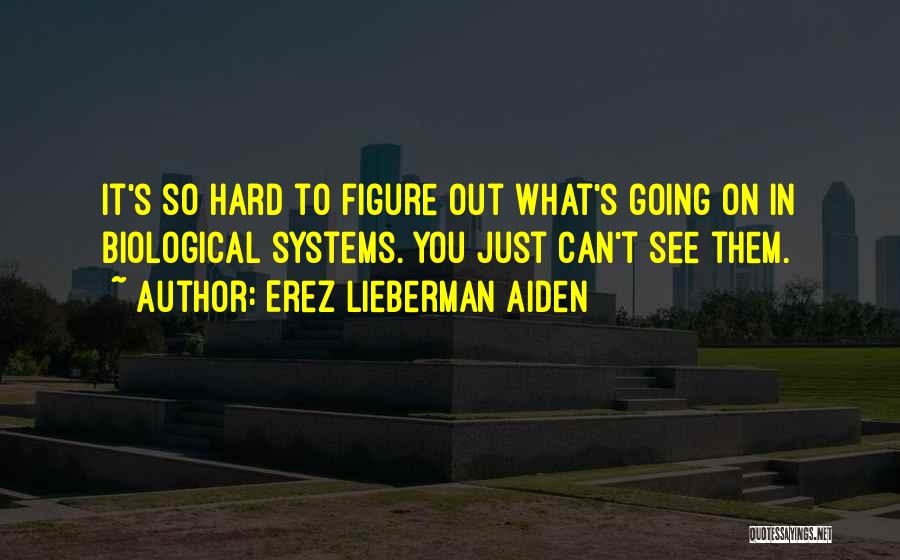 Erez Lieberman Aiden Quotes: It's So Hard To Figure Out What's Going On In Biological Systems. You Just Can't See Them.
