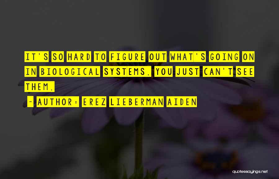 Erez Lieberman Aiden Quotes: It's So Hard To Figure Out What's Going On In Biological Systems. You Just Can't See Them.