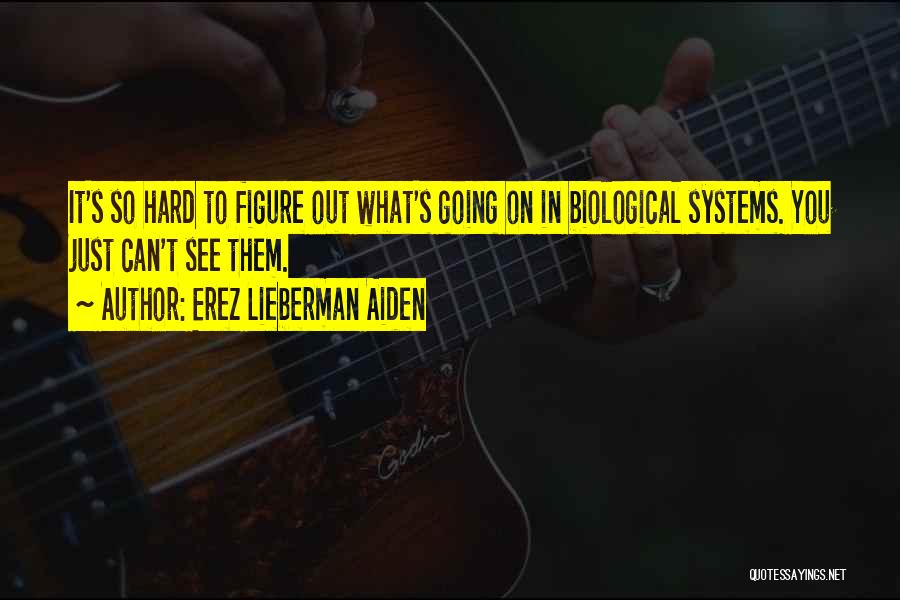 Erez Lieberman Aiden Quotes: It's So Hard To Figure Out What's Going On In Biological Systems. You Just Can't See Them.