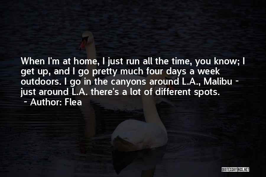 Flea Quotes: When I'm At Home, I Just Run All The Time, You Know; I Get Up, And I Go Pretty Much