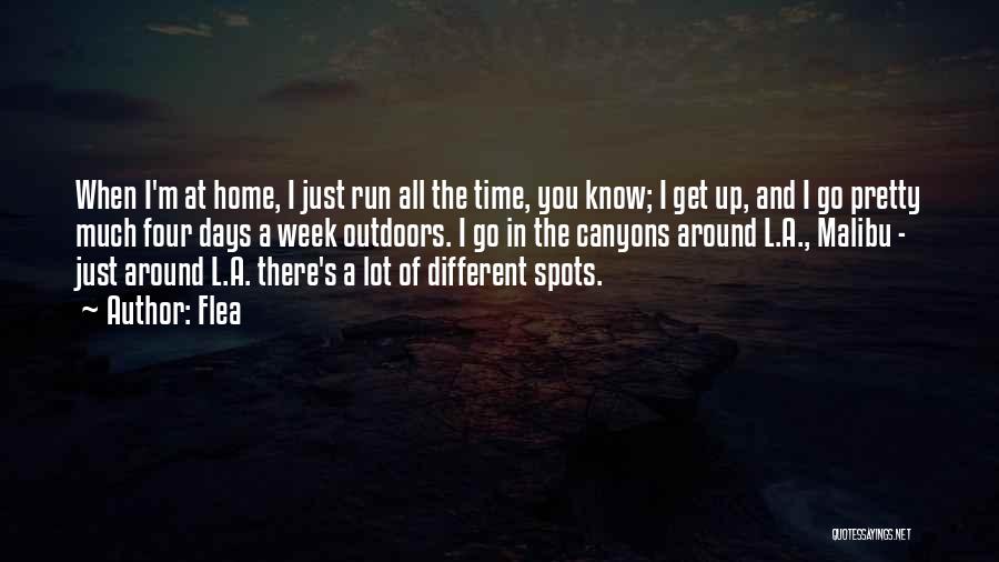 Flea Quotes: When I'm At Home, I Just Run All The Time, You Know; I Get Up, And I Go Pretty Much