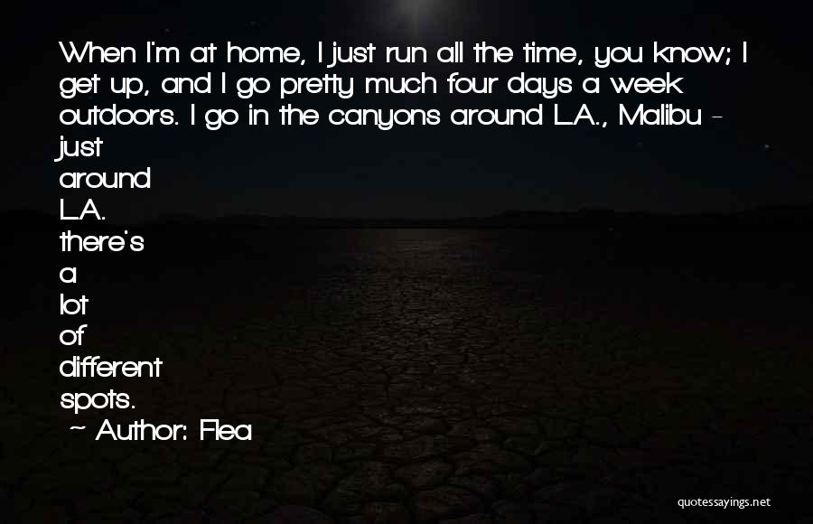 Flea Quotes: When I'm At Home, I Just Run All The Time, You Know; I Get Up, And I Go Pretty Much