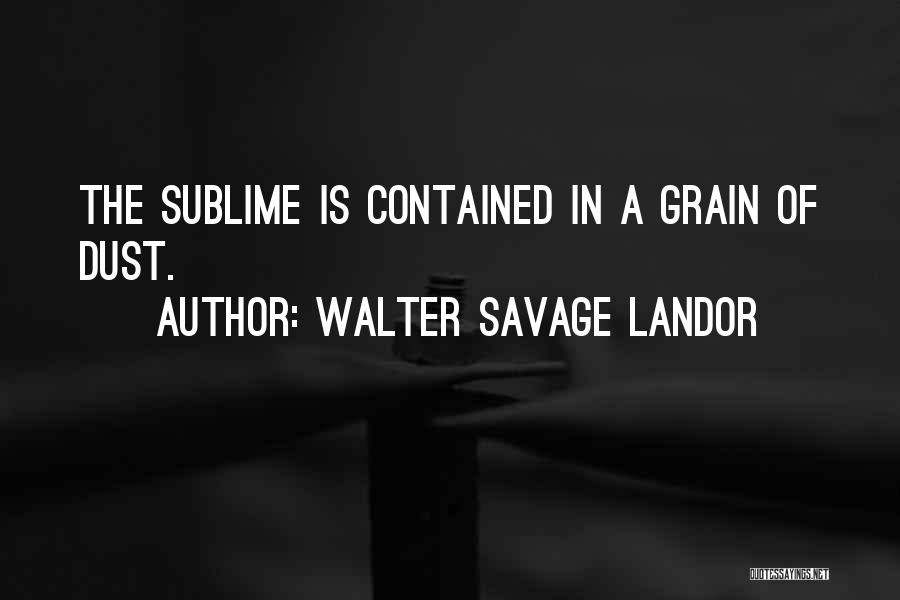 Walter Savage Landor Quotes: The Sublime Is Contained In A Grain Of Dust.