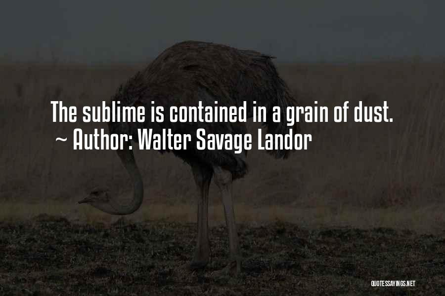 Walter Savage Landor Quotes: The Sublime Is Contained In A Grain Of Dust.