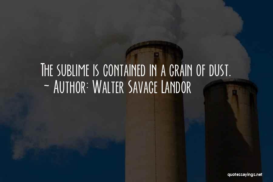 Walter Savage Landor Quotes: The Sublime Is Contained In A Grain Of Dust.