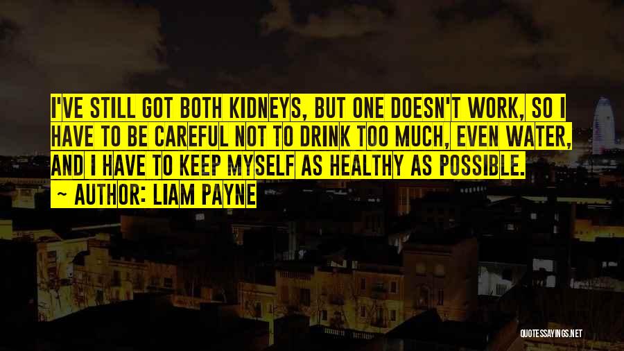 Liam Payne Quotes: I've Still Got Both Kidneys, But One Doesn't Work, So I Have To Be Careful Not To Drink Too Much,