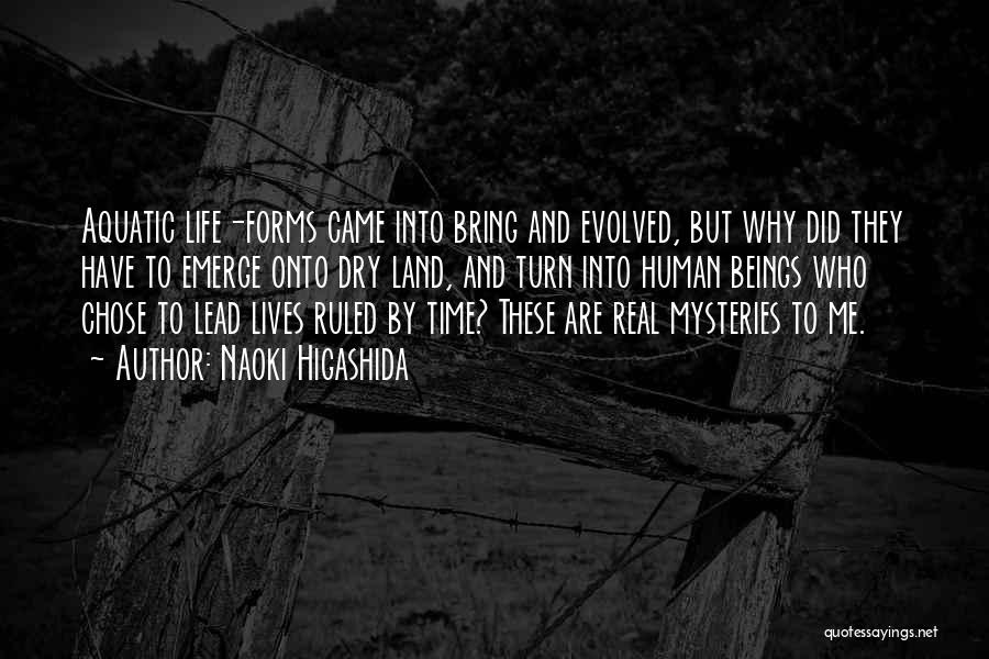 Naoki Higashida Quotes: Aquatic Life-forms Came Into Bring And Evolved, But Why Did They Have To Emerge Onto Dry Land, And Turn Into