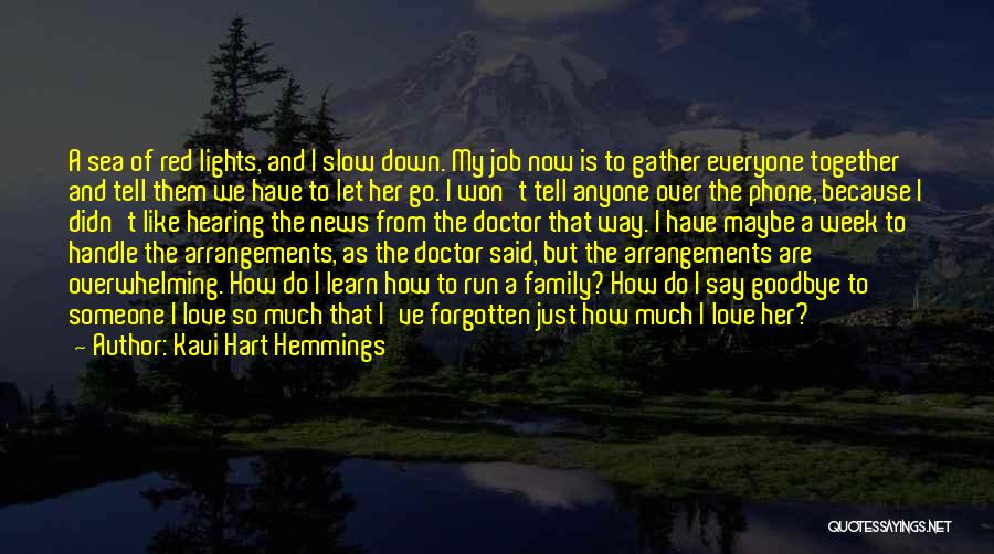 Kaui Hart Hemmings Quotes: A Sea Of Red Lights, And I Slow Down. My Job Now Is To Gather Everyone Together And Tell Them