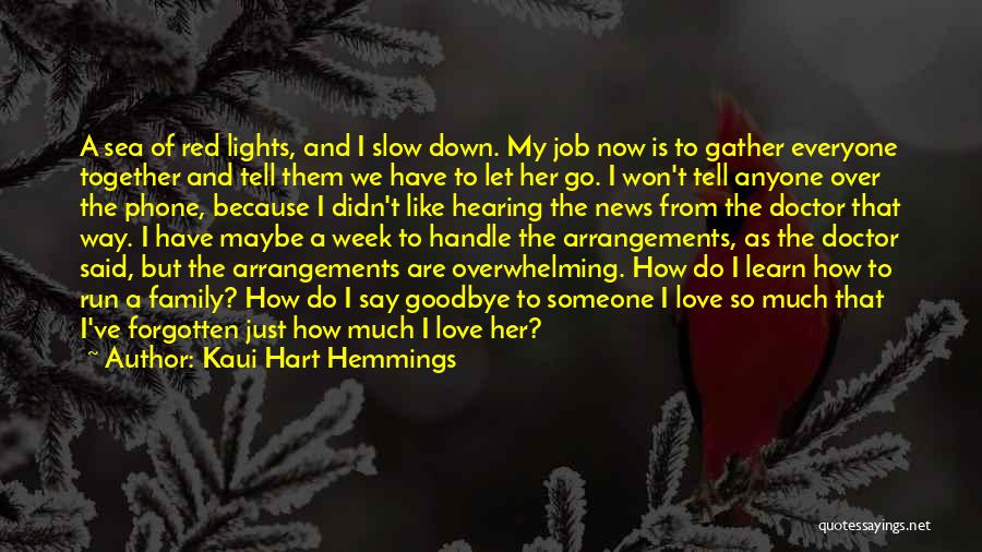 Kaui Hart Hemmings Quotes: A Sea Of Red Lights, And I Slow Down. My Job Now Is To Gather Everyone Together And Tell Them