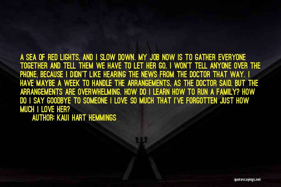 Kaui Hart Hemmings Quotes: A Sea Of Red Lights, And I Slow Down. My Job Now Is To Gather Everyone Together And Tell Them