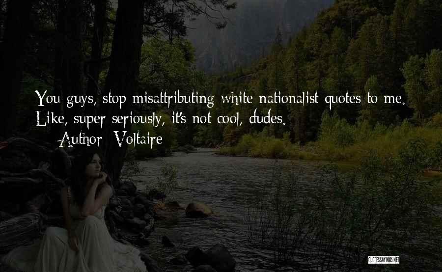 Voltaire Quotes: You Guys, Stop Misattributing White Nationalist Quotes To Me. Like, Super Seriously, It's Not Cool, Dudes.